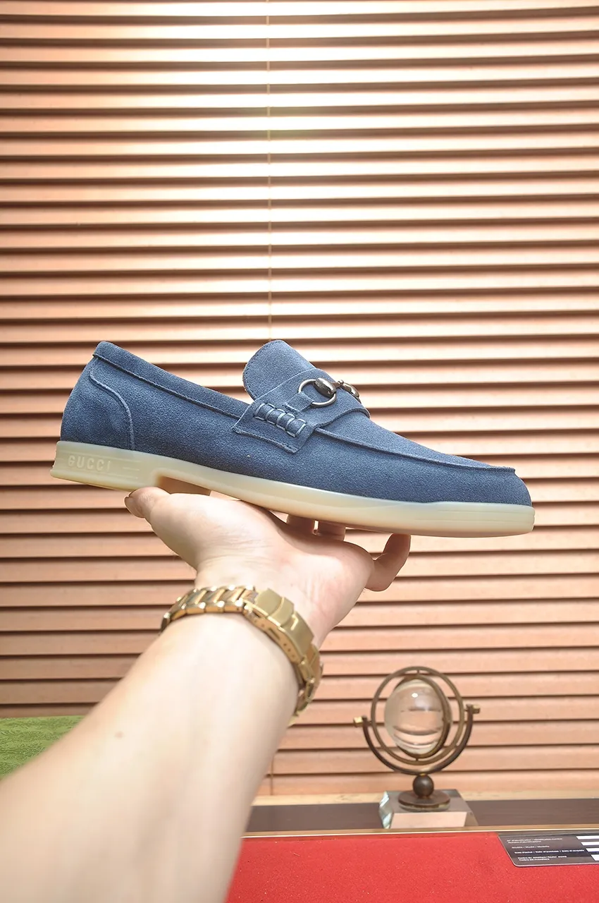 Men's shoes 💰440💶【GUCCI】 (High-end Niuli) New 🍀Gucci* - top version Gucci classic casual leather shoes! It is made of imported original cowhide and has a comfortable first layer of cowhide lining! Original wear-resistant rubber outsole! High quality products! Code number 38-44!